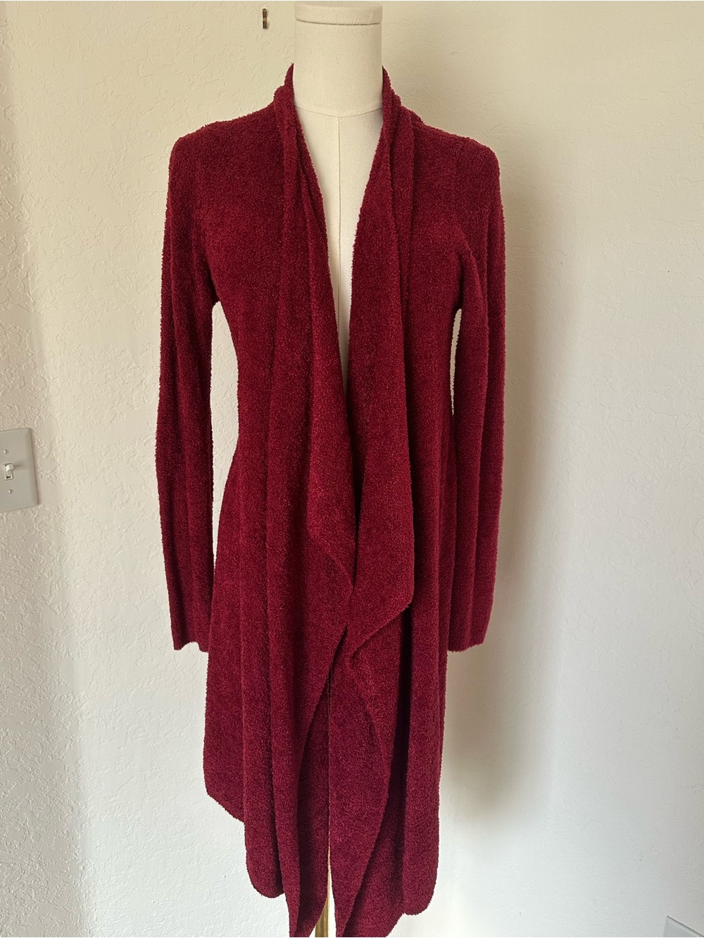 Barefoot Dreams Women's Bamboo Chic Lite Cardigan S/M Wine Red